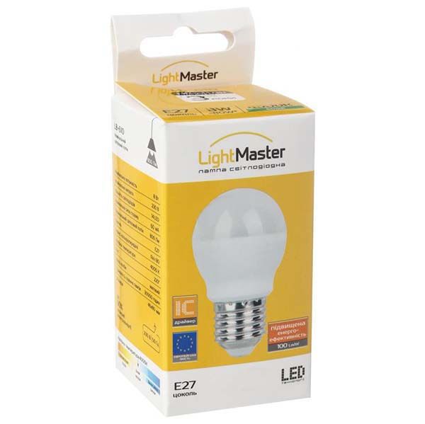 Лампа LED LightMaster LB-610 E27 G45 4 Вт 2700K 3 шт